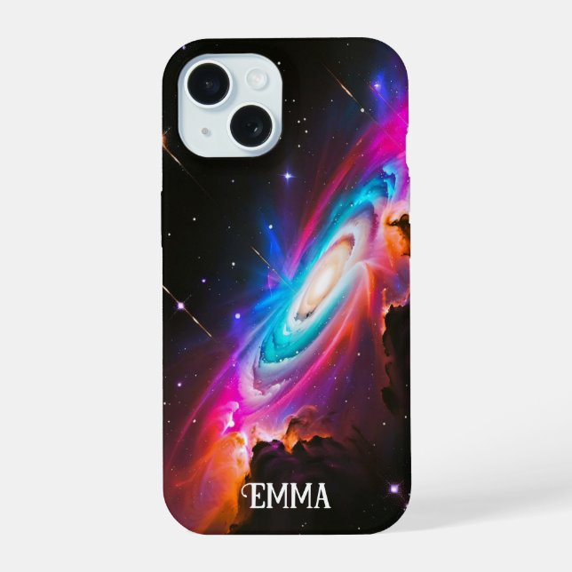 Celestial Fantasy Black Hole Custom iPhone 15 Case (Back)