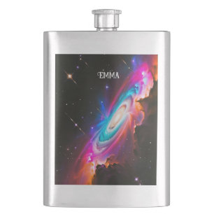 Celestial Fantasy Black Hole Custom Name Hip Flask