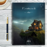 Celestial Fantasy with Cats Planner<br><div class="desc">Planner featuring a magical fantasy scene with a romantic old house and two cats looking at the heavens to see what is planned for this year.</div>