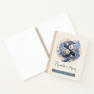 Celestial Fantasy Zodiac Symbol Pisces Birthday Notebook