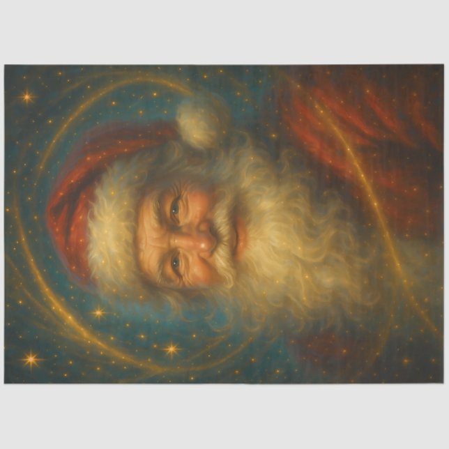 Celestial Father Christmas Decoupage Paper (Front)