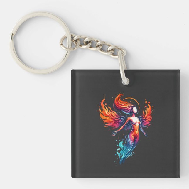 Celestial Fire Ice Goddess Key Ring (Front)