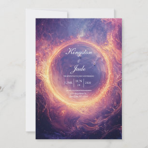 Celestial Fire Ring Wedding Invitation