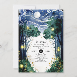 Celestial Firefly Woodland Birthday Invitation