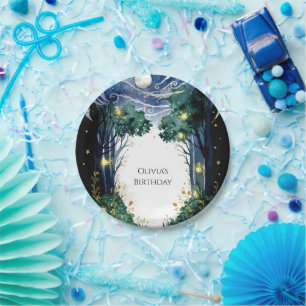 Celestial Firefly Woodland Birthday Paper Plate