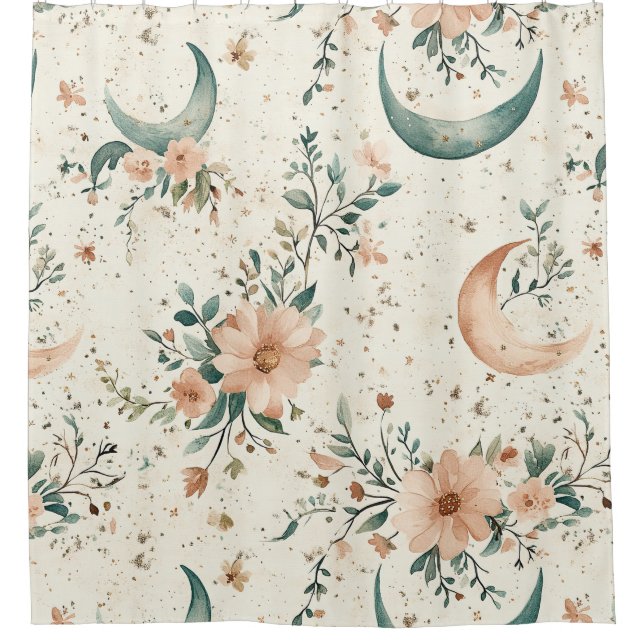 Celestial Floral Pattern (10) Shower Curtain (Front)
