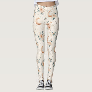 Celestial Floral Pattern (1) Leggings