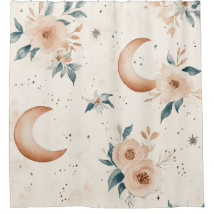 Celestial Floral Pattern (1) Shower Curtain