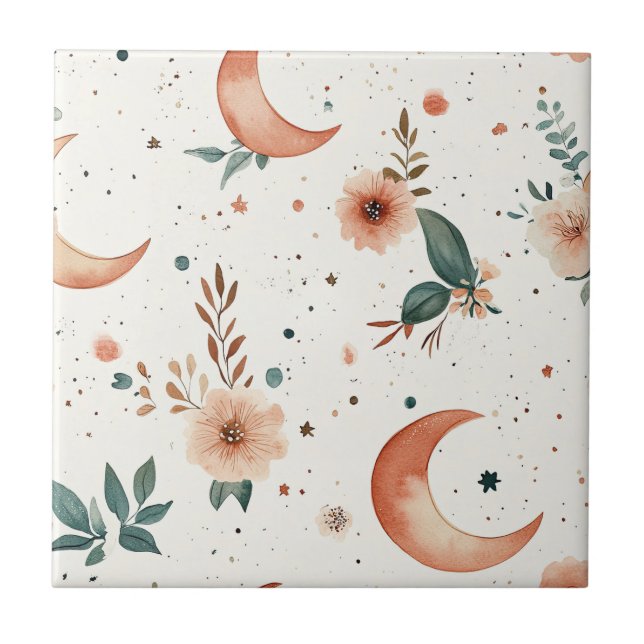 Celestial Floral Pattern (2) Tile (Front)