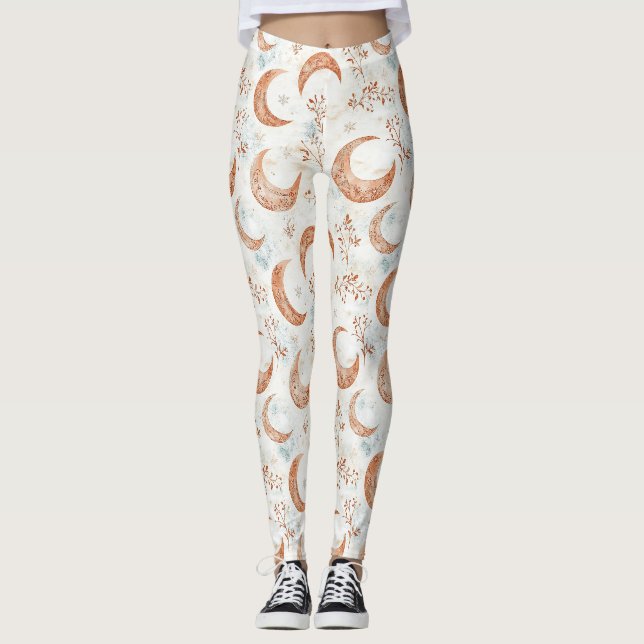 Celestial Floral Pattern (3) Leggings (Front)