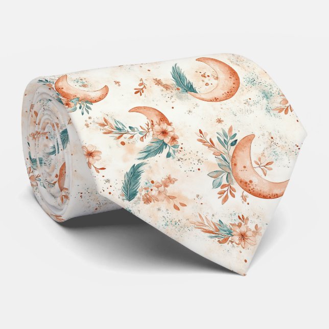 Celestial Floral Pattern (4) Tie (Rolled)