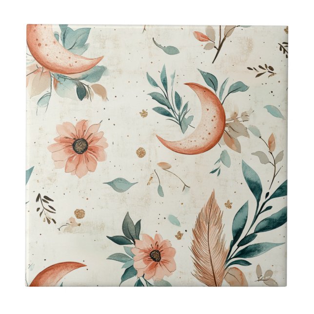 Celestial Floral Pattern (4) Tile (Front)
