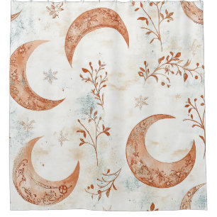 Celestial Floral Pattern (5) Shower Curtain