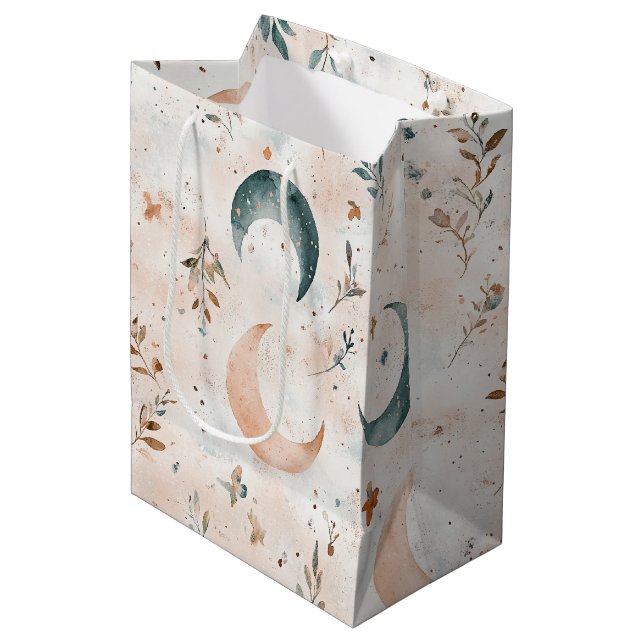 Celestial Floral Pattern (6) Medium Gift Bag (Front Angled)
