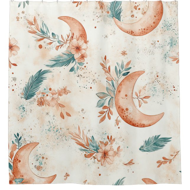 Celestial Floral Pattern (6) Shower Curtain (Front)
