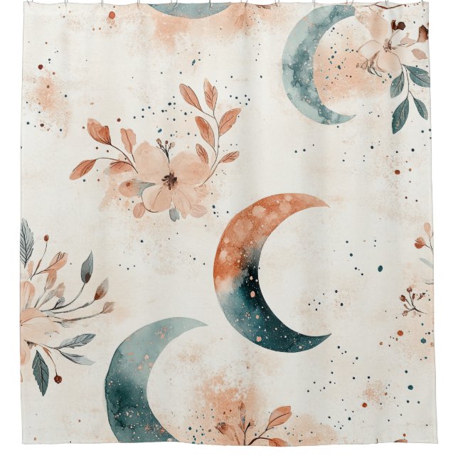 Celestial Floral Pattern (7) Shower Curtain (Front)