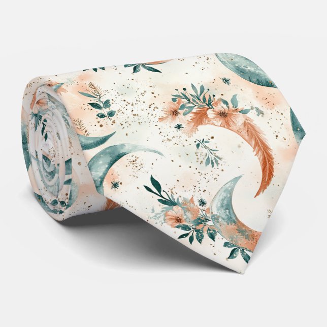 Celestial Floral Pattern (7) Tie (Rolled)