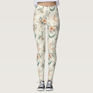 Celestial Floral Pattern (8) Leggings