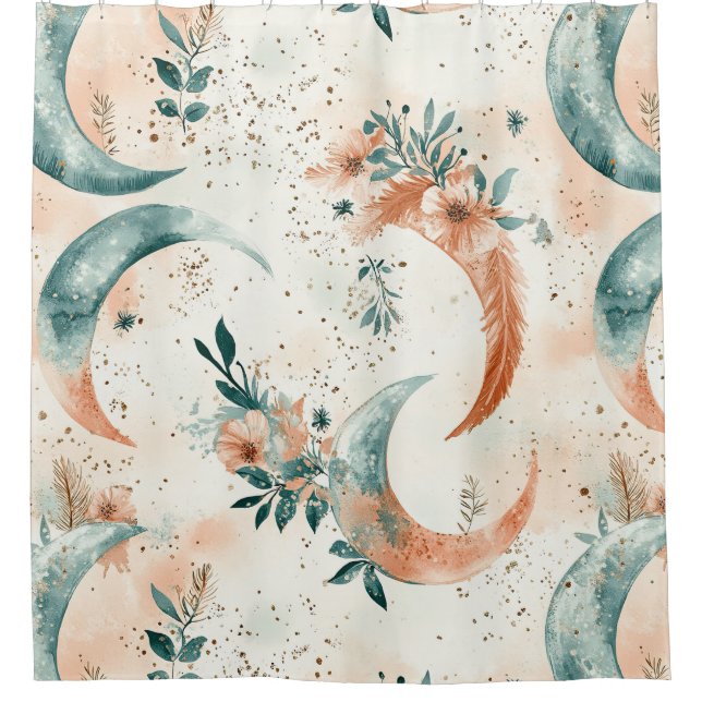 Celestial Floral Pattern (9) Shower Curtain (Front)