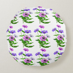 Celestial Floral Spiritual Minimalist Design Round Cushion
