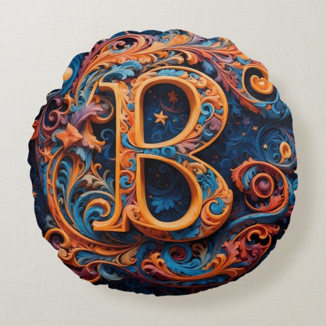 Celestial Flourishes Round Cushion (Front)