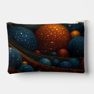 Celestial Flow: Abstract Spheres in Motion Accessory Pouch