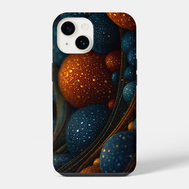 Celestial Flow: Abstract Spheres in Motion iPhone Case (Back)