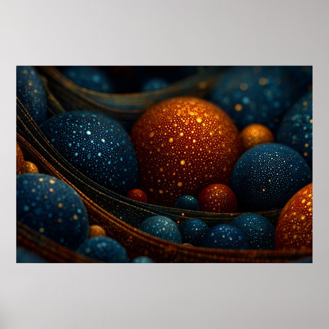 Celestial Flow: Abstract Spheres in Motion Poster (Front)