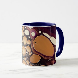 Celestial Fluid Marble in Midnight Gold Mug
