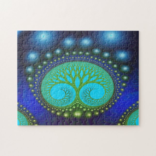 Celestial Forest Nature Pattern Abstract Art Jigsaw Puzzle (Horizontal)