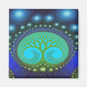 Celestial Forest Nature Pattern Abstract Art Magnet