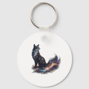 Celestial Fox Cosmic Fantasy Animal Key Ring