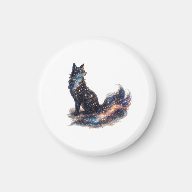 Celestial Fox | Cosmic Fantasy Animal Magnet (Front)