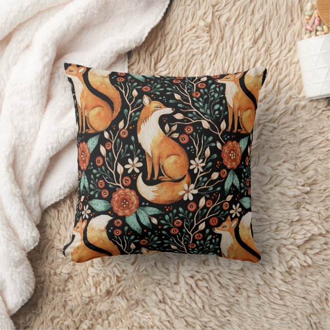 Celestial Fox in a Starry Night Sky Cushion (Blanket)