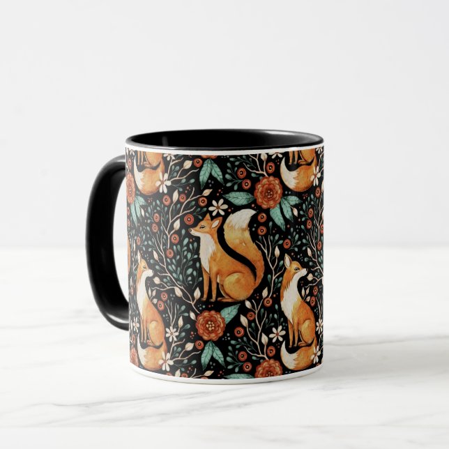 Celestial Fox in a Starry Night Sky Mug (Front Left)