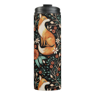 Celestial Fox in a Starry Night Sky Thermal Tumbler