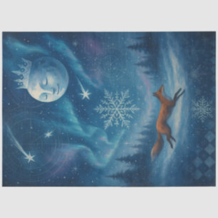 Celestial Fox & Winter Moon Gothic Fantasy Tissue Paper