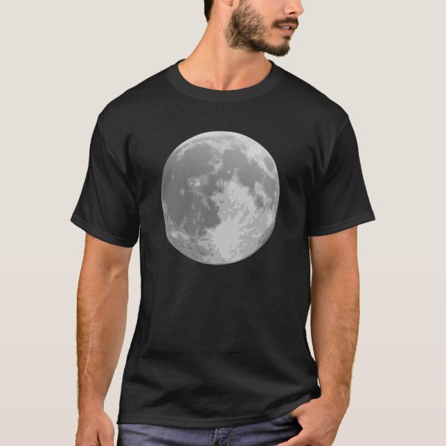 Celestial Full Moon Lunar Surface Graphic T-Shirt (Front)