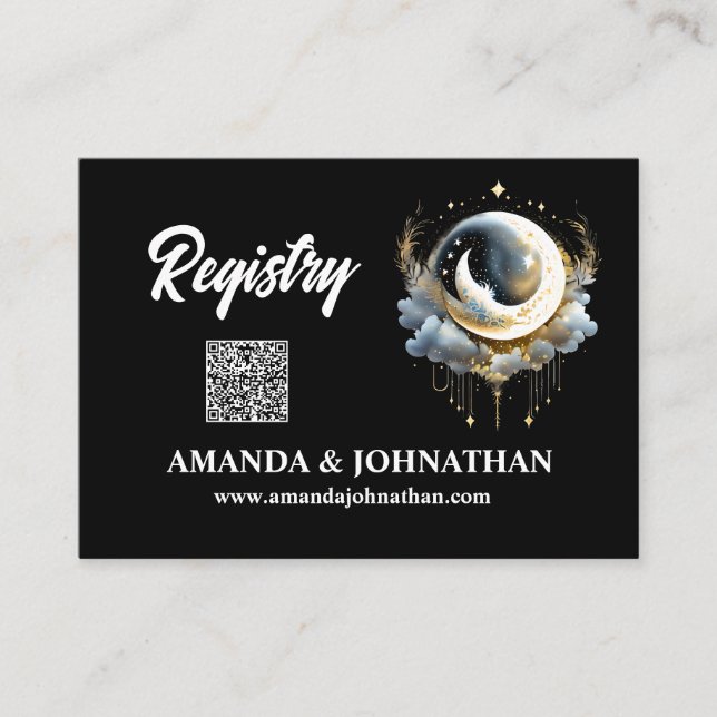 Celestial full moon registry fantasy luna phases  enclosure card (Front)