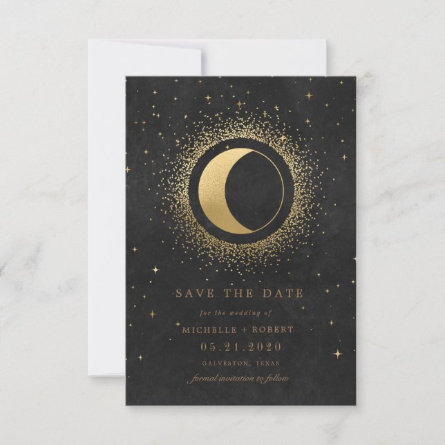 celestial full moon save the date Invitation (Front)