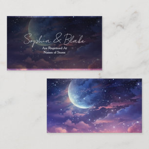 Celestial Full Moon Stars Clouds Wedding Registry Enclosure Card