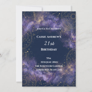 Celestial Galaxy Constellation Birthday Invite