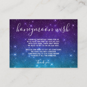 Celestial Galaxy Honeymoon Wish Wedding Enclosure Card
