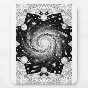 Celestial Galaxy Mandala Cosmic Space Art Mouse Mat