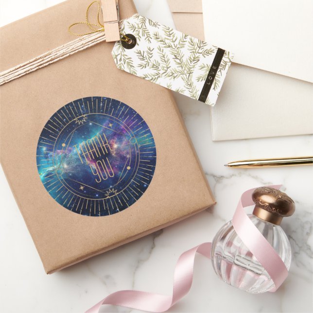 Celestial Galaxy Moon Thank You Sticker (Gifting)