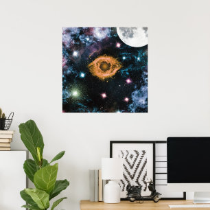 Celestial Galaxy Nebula Planet Hubble Photo Poster