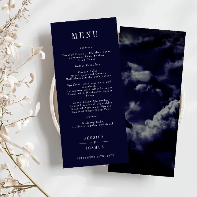 Celestial Galaxy Night Sky Navy Blue Dinner Menu (Creator Uploaded)