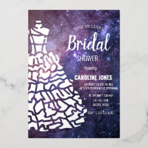Celestial Galaxy Silver Foil Dress Bridal Shower