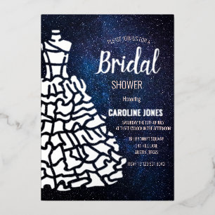 Celestial Galaxy Silver Foil Dress Bridal Shower