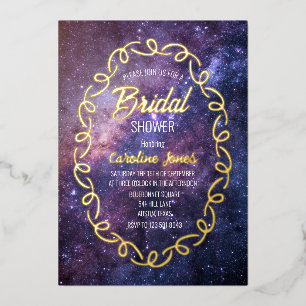 Celestial Galaxy Sky Frame Gold Foil Bridal Shower